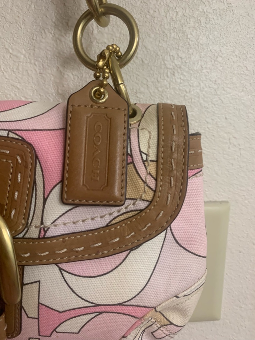 Vintage Black Coach Optic Pink Soho Shoulder Bag - Picture 4 of 8